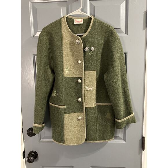 Idomeneo Embroidered Wool Waistcoat Jacket Cardigan Made In Austria Sz 38 L/XL * - Picture 1 of 11